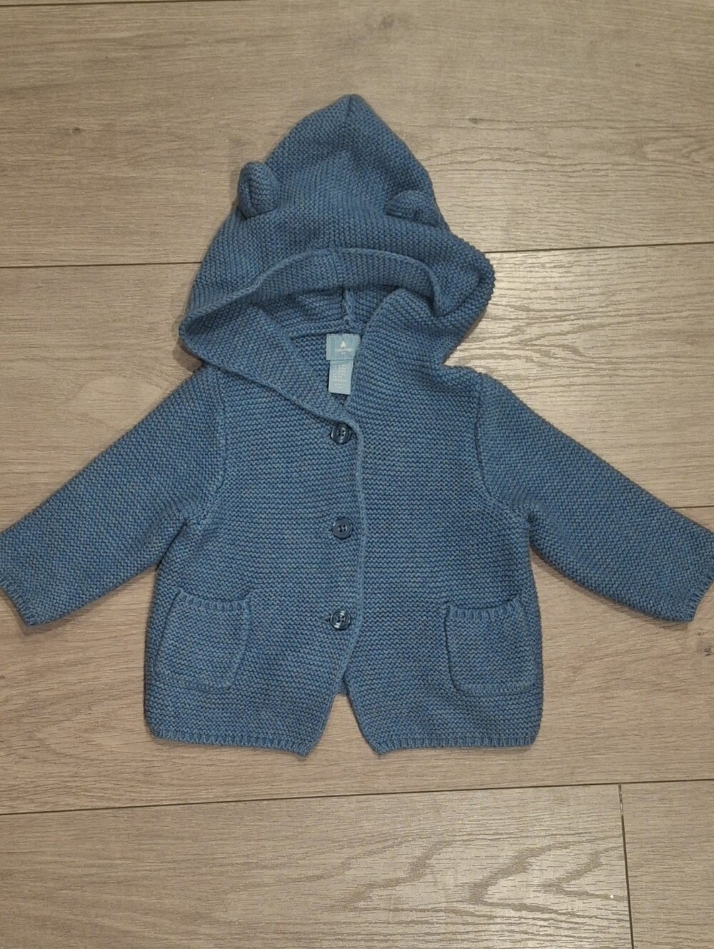 3/$30 Baby GAP Baby Bear Hoodie in Slate Blue 3-6M